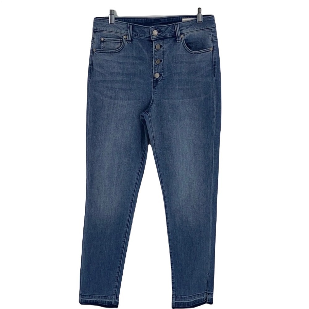 Vince Camuto button fly Frayed skinny Jeans Size 30